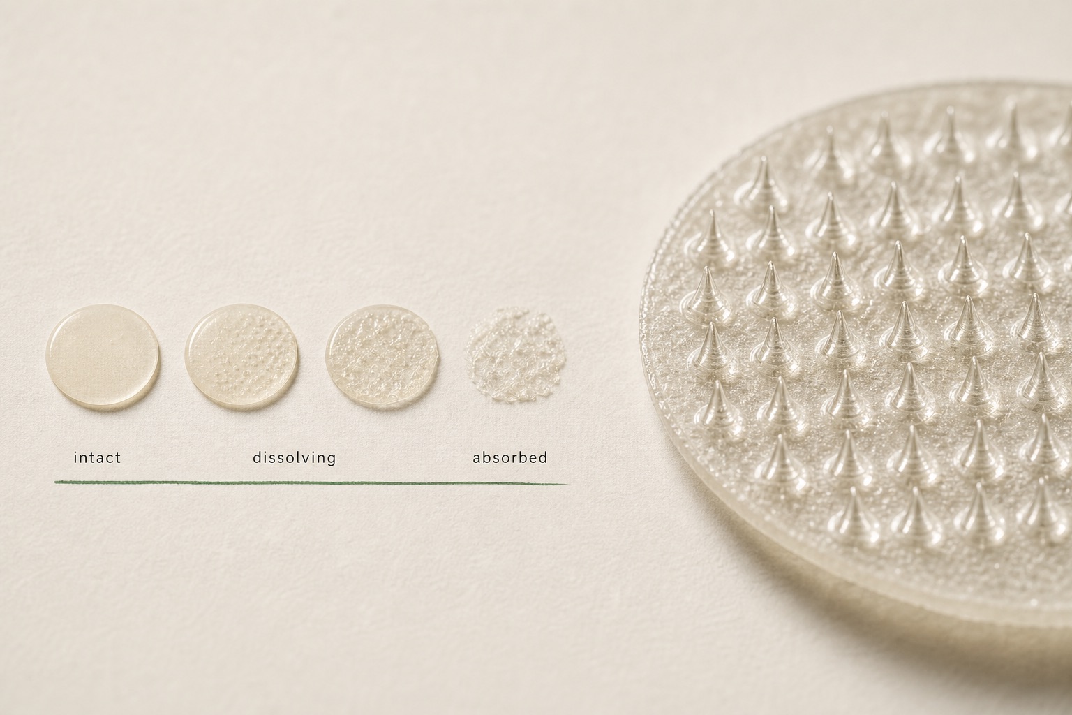 Microneedle eye patch — dissolving cone array, sample image