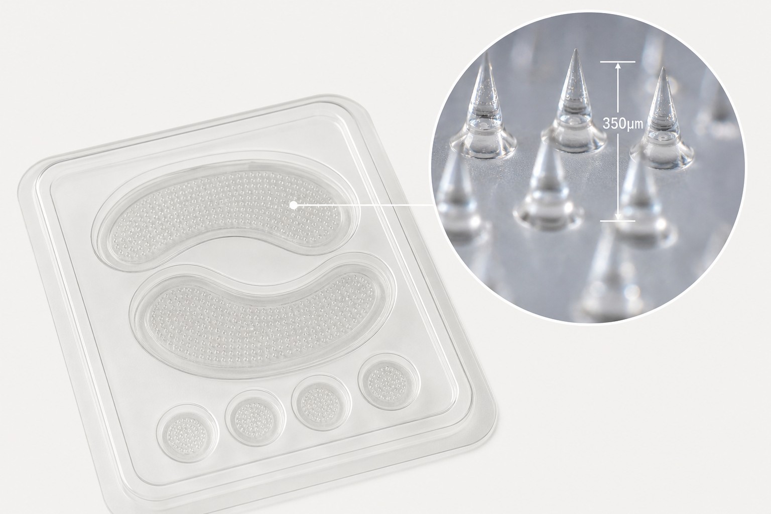 YANSE COS microdart (microneedle) pimple patches — 9-dot tray, production sample