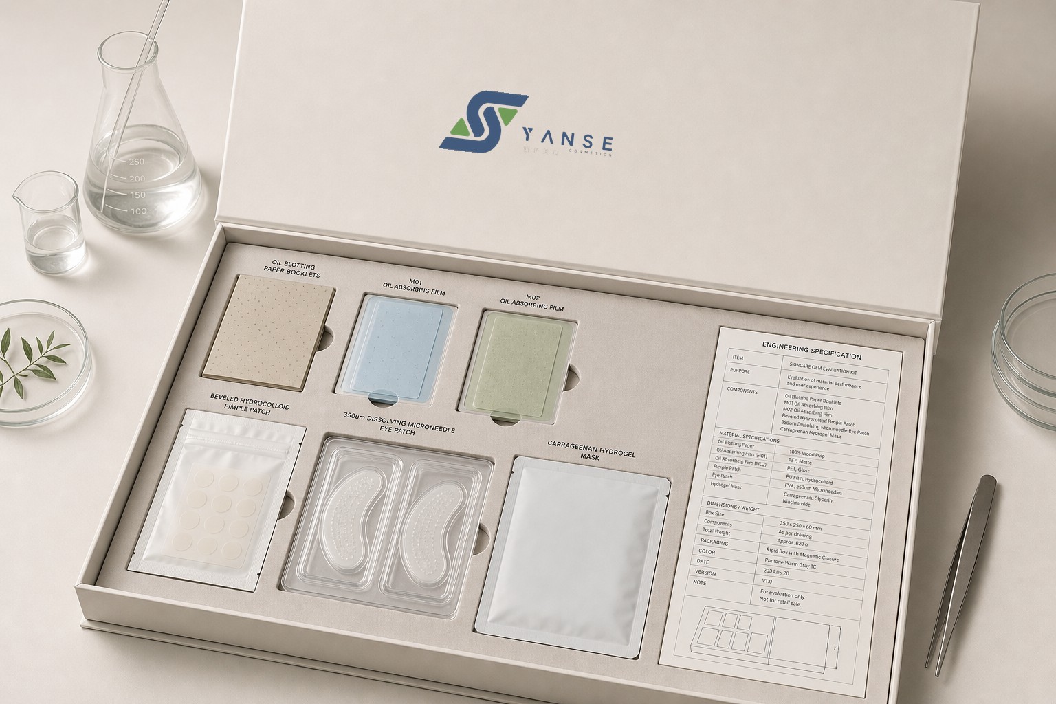 YANSE COS 72-hour express B2B OEM evaluation sample kit box