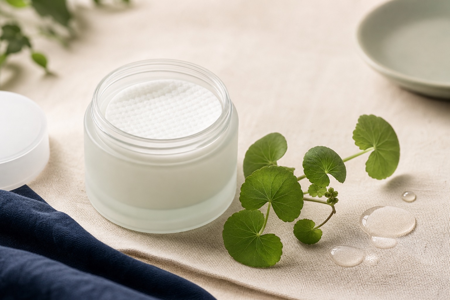 Centella cica soothing pads — concept render (real photo to follow)