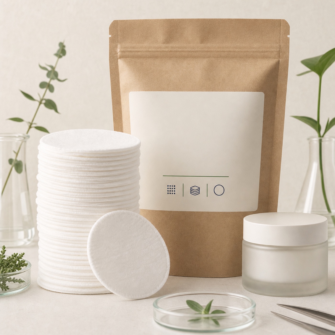 Private label cotton pads — pure cotton, lyocell and bamboo, OEM/ODM by Yanse