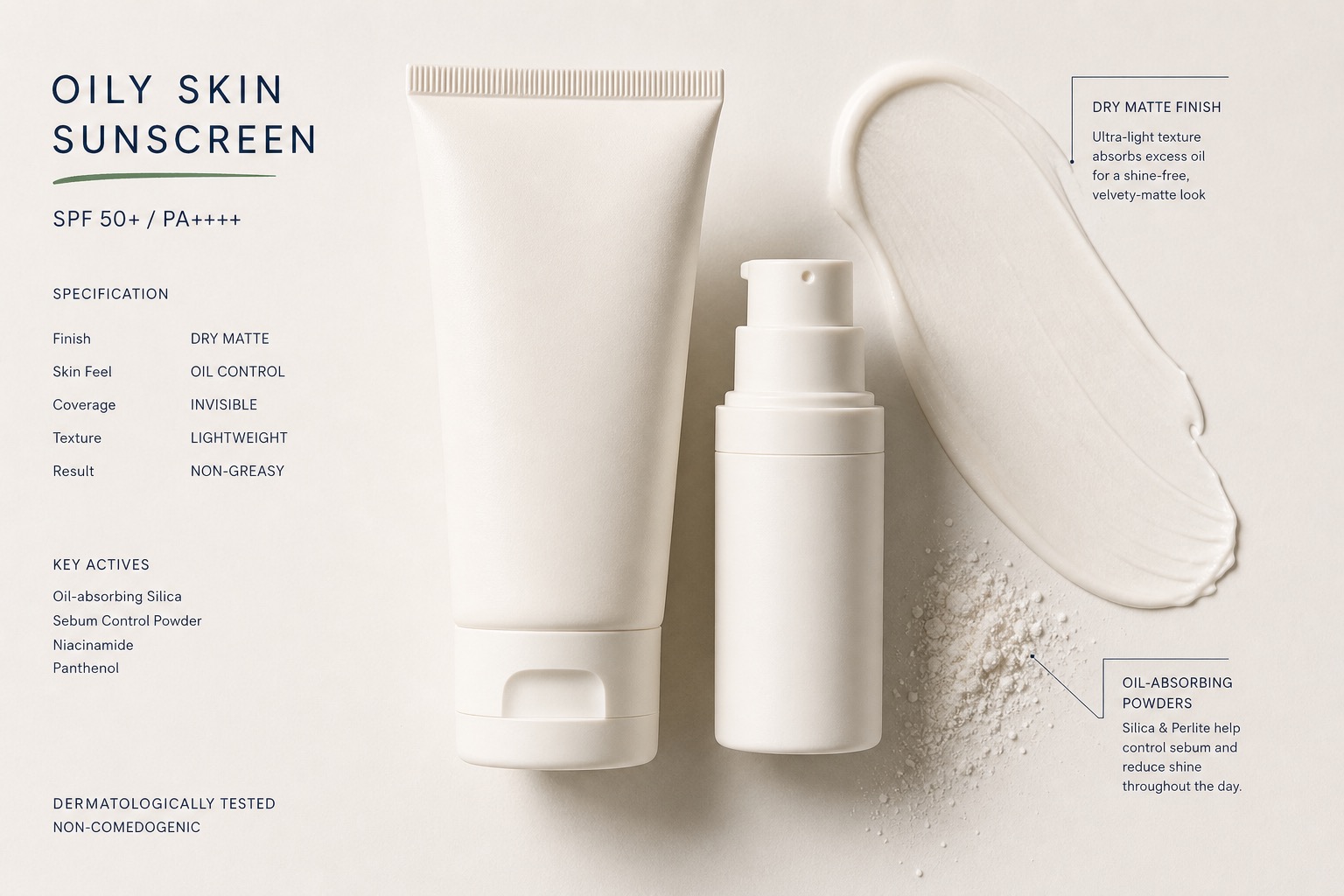 Matte oil-control sunscreen for oily skin — concept render (real photo to follow)