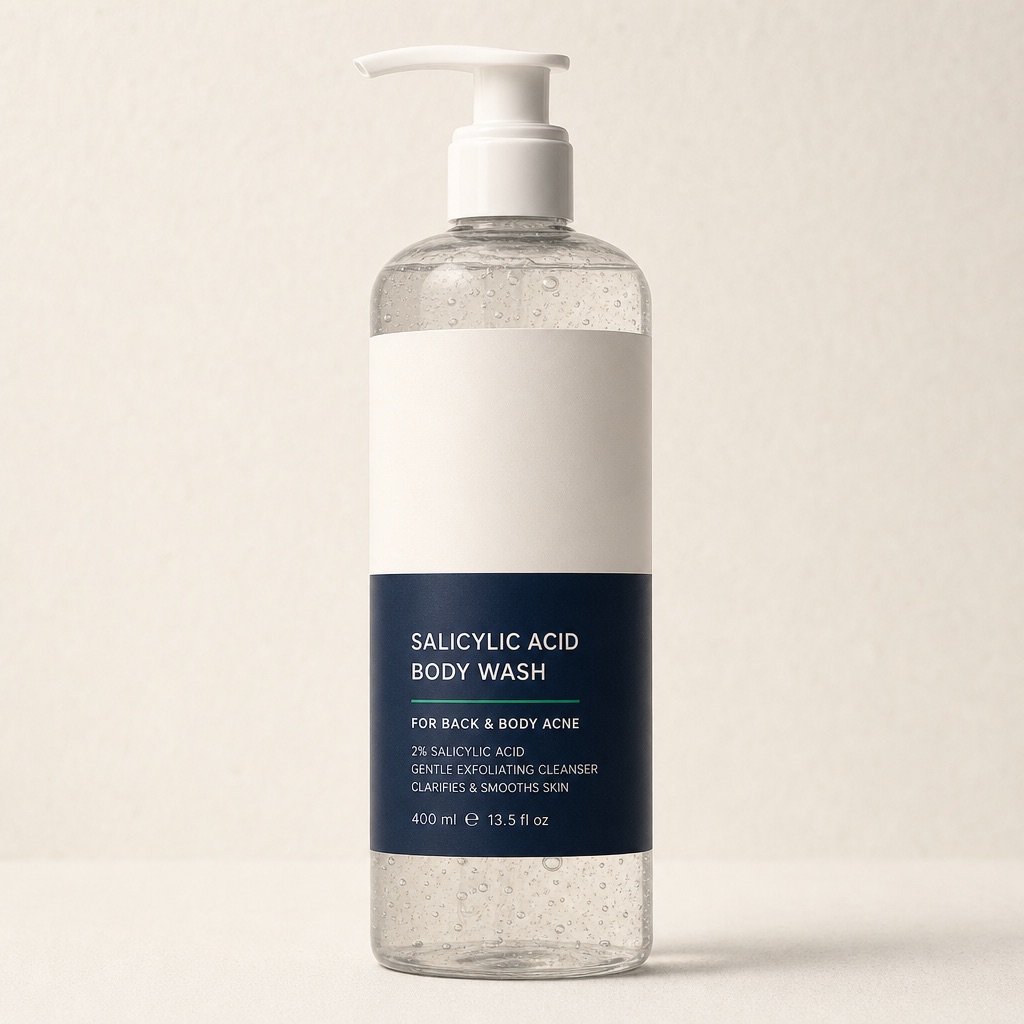 Salicylic acid body wash — concept render (real photo to follow)