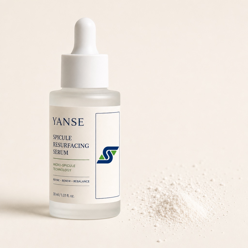 Spicule resurfacing ampoule — concept render (real photo to follow)